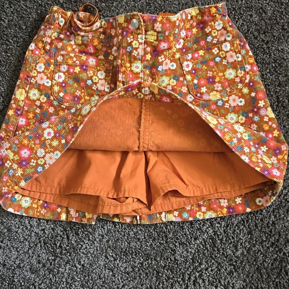 Gymboree Fall Floral Corduroy Skort 7 Plus